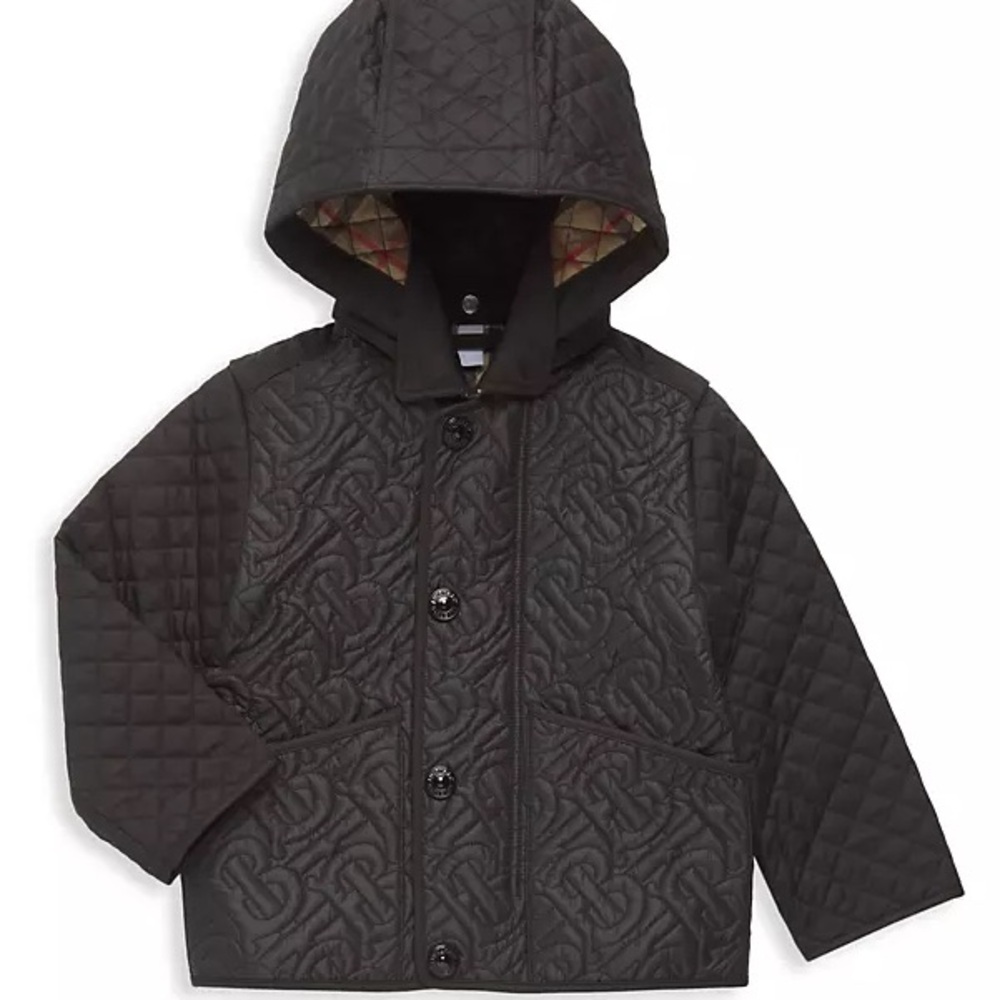 Burberry Kids' Giaden Quilted Hooded Puffer Jacket Size 18m Black
